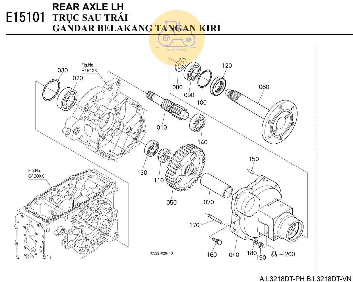 Trục sau trái